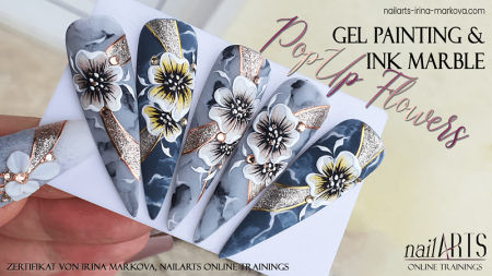 nailART online Schulung, PopUp Flowers: Gel Painting & Marble