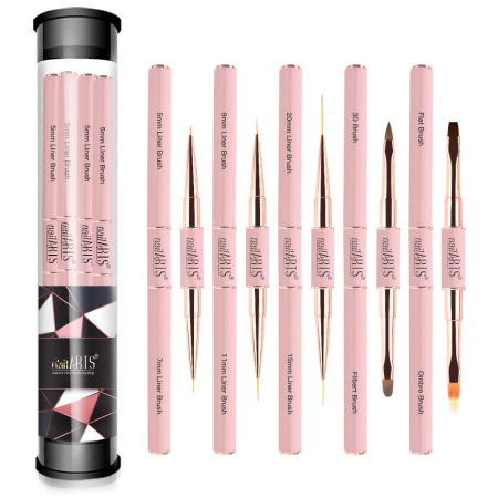 Brushes Set double sided x5, Pink-Rosé